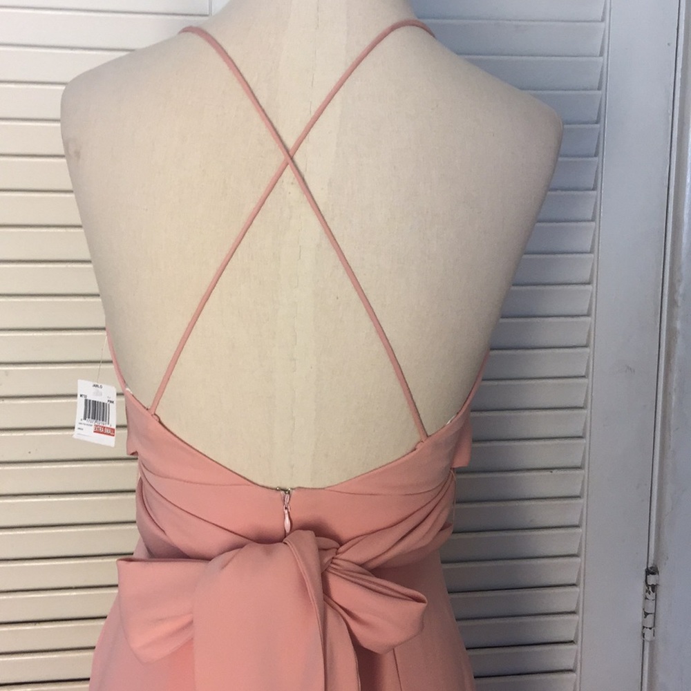 Jarlo Pink Wrap Peplum Ruffle Openback Dress XS - Picture 8 of 8